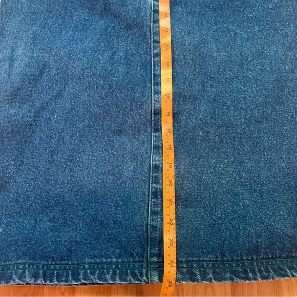 Vintage 80s Geoffrey Hunter Denim Jean Knee Length Midi Skirt 10 Waist 28 - Picture 11 of 14